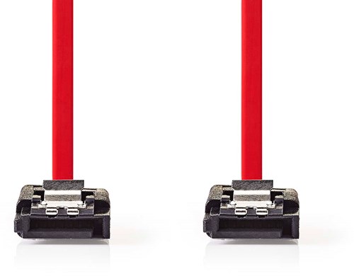 Nedis SATA Kabel | 3 Gbps | SATA 7-Pins Female | SATA 7-Pins Female | Vernikkeld | 0.50 m | Plat | PVC | Rood | Doos - CCGB73150RD05