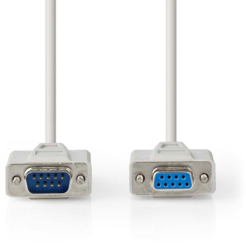 Nedis Seriele Kabel | D-SUB 9-Pins Male | D-SUB 9-Pins Female | Vernikkeld | 3.00 m | Rond | PVC | Ivoor | Label - CCGL52010IV30