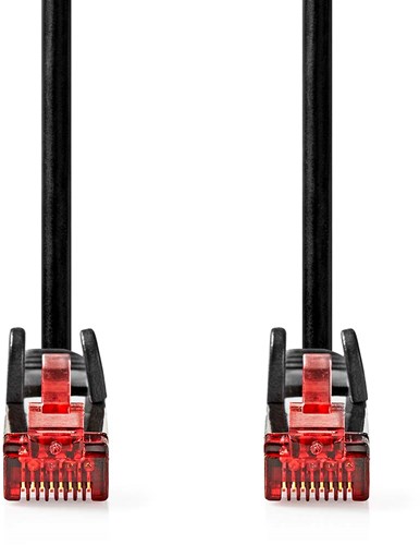Nedis CAT6 Netwerkkabel | RJ45 Male | RJ45 Male | U/UTP | 3.00 m | Rond | PVC | Zwart | Label - CCGL85200BK30