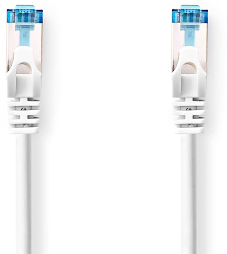 Nedis CAT6a netwerkkabel | S/FTP | RJ45 Male | RJ45 Male | 1.00 m | Snagless | Rond | LSZH | Wit | Label - CCGL85330WT10