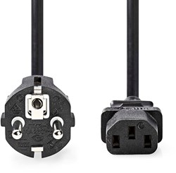 Nedis Stroomkabel | Type F (CEE 7/7) Male | IEC-320-C13 | Recht | Recht | Vernikkeld | 5.00 m | Rond | PVC | Zwart | Label - CEGL10030BK50