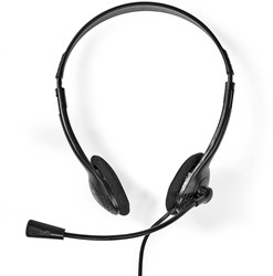 Nedis PC-Headset | On-Ear | Stereo | USB Type-A / USB Type-C | Inklapbare Microfoon | Zwart - CHSTU110BK