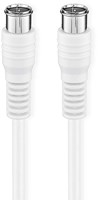 Nedis Satelliet- en Antennekabel | F-Male | F-Male | Vernikkeld | 75 Ohm | Dubbel Afgeschermd | 5.00 m | Rond | PVC | Wit | Doos - CSGB41300WT50