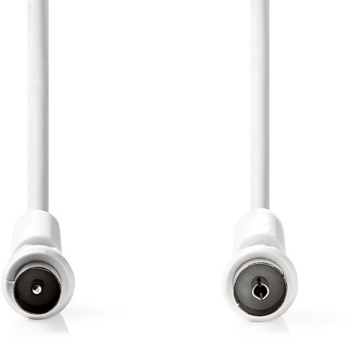 Nedis Coaxkabel | IEC (Coax) Male | IEC (Coax) Female | Vernikkeld | 120 dB | 75 Ohm | Viervoudig Afgeschermd | 2.00 m | Rond | PVC | Wit | Label - CSGL40020WT20