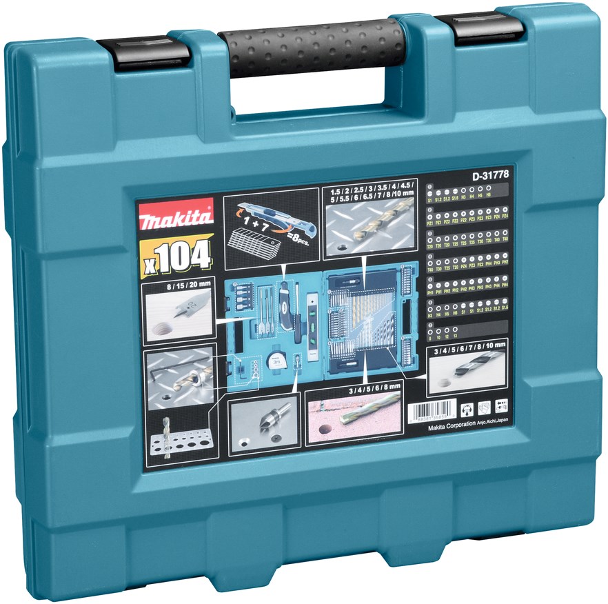 Makita Accessoires Boor/bit set 104-delig | D-31778 - D-31778 ToolMax