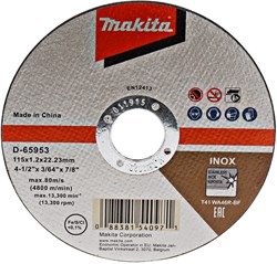 Makita Doorslijpschijf 115X1.2Mm RVS - D-65953