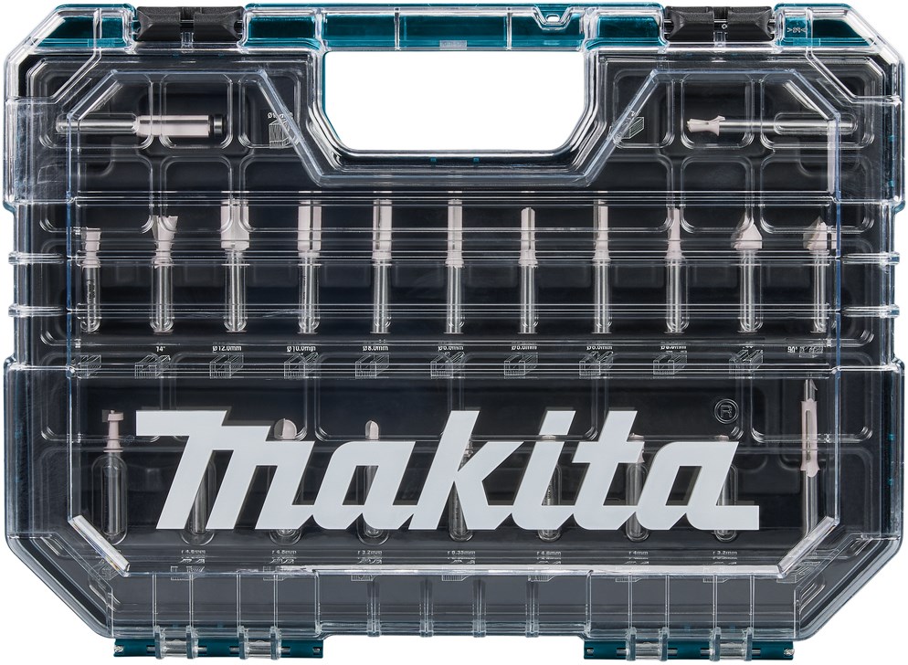 Produktbild von Makita D-74784 Fräser-Set 22-teilig – Hartmetall, 8 Mm Schaft, Für Holz