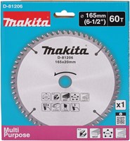 Makita Accessoires Cirkelzaagblad div. materialen 165x20x2,2 60T 5g - D-81206-3
