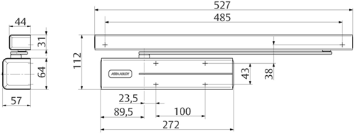 ASSA ABLOY DC700 Design Cam-Motion deurdranger EN 3-6 | exclusief arm | kleur zilver EV1. | 170 - 10 ° - A000304122-2