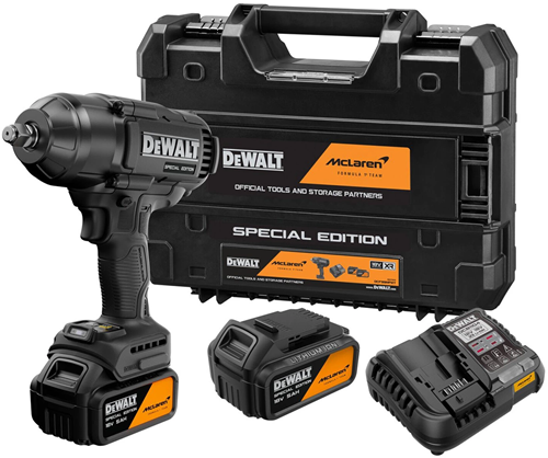 DeWALT DCF99MP2T-QW | XR x McLaren brushless hoogkoppel accu slagmoersleutel 18V 1/2" in TSTAK (2x 5.0Ah accu + lader) - DCF99MP2T-QW