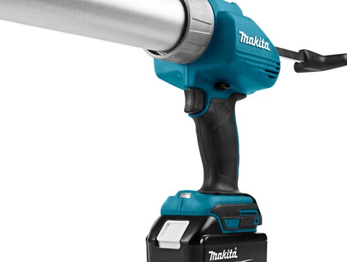 Uaoaii Accu-cartridgepers, compatibel met Makita 18 V-accu, siliconen pistool, accu met 2 accu's, ledlicht, siliconenverwijderingsgereedschap, elektrisch cartridgepistool voor 300 ml cartridges (rood