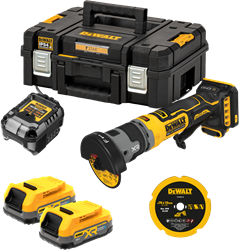 DeWalt DCG430E2T-QW 18V XR COMPACT BL doorslijpmachine 76mm | 2x 1.7Ah 18V XR POWERSTACK accu's + lader | in TSTAK koffer - DCG430E2T-QW