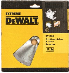 DeWalt Accessoires Cirkelzaagblad (accu/invalzaag), 165x20x54t, trapezium, kerf 2,0mm, Aluminium - DT1088-QZ