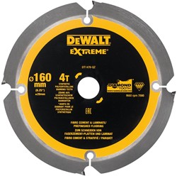 DeWalt Accessoires Cirkelzaagblad PCD laminaat/vezelcement 160x20x4t - DT1470-QZ
