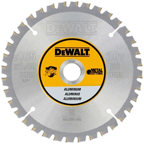 DeWalt Accessoires Cirkelzaagblad Aluminium 165x20x36T .99/1.49 FTG +3° - DT1911-QZ