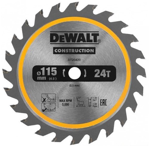 DeWalt Accessoires cirkelzaagblad | 115x10x24t - dt20420-qz afbeelding