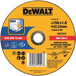 DeWalt Accessoires Extreme 2X Doorslijpschijf INOX 150 x 1.6 x 22,2mm - DT43907-QZ