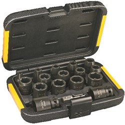 DeWalt Accessoires Doppenset 17-delig (6,8,10,11,12,13,14,16,17,18,19,20,21,22,24,27mm & 1/4" naar 1/2" Adapter) - DT7506-QZ