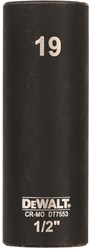 DeWalt Accessoires Impact dop 19mm 1/2" (Lang - 78mm) - DT7553-QZ