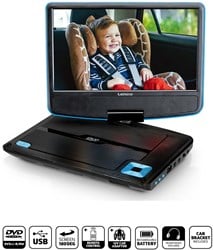 Lenco Draagbare 9" DVD-speler met USB-koptelefoon en montagebeugel Blauw / Zwart - DVP-910BU
