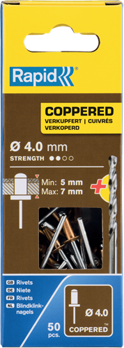 Rapid Blindklinknagels Verkoperd | Ø4 x 10 mm | Incl. Boor | 50 Stuks - 5001462