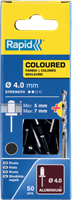 Rapid Blindklinknagels Donker Grijs | Ø4 x 10 mm | Incl. Boor | 50 Stuks - 5001465