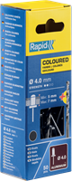 Rapid Blindklinknagels Donker Grijs | Ø4 x 10 mm | Incl. Boor | 50 Stuks - 5001465-2