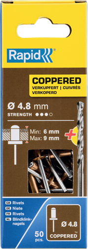Rapid Blindklinknagels Verkoperd | Ø4,8 x 12 mm | Incl. Boor | 50 Stuks - 5001467