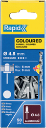 Rapid Blindklinknagels Wit | Ø4,8 x 12 mm | Incl. Boor | 50 Stuks - 5001468