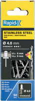 Rapid Blindklinknagels RVS | Ø4 x 12 mm | Incl. Boor | 50 Stuks - 5000394