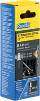 Rapid Blindklinknagels RVS | Ø4 x 12 mm | Incl. Boor | 50 Stuks - 5000394-2