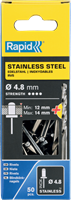Rapid Blindklinknagels RVS | Ø4,8 x 18 mm | Incl. Boor | 50 Stuks - 5000397