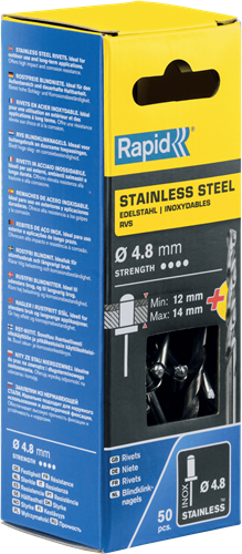 Rapid Blindklinknagels RVS | Ø4,8 x 18 mm | Incl. Boor | 50 Stuks - 5000397-2