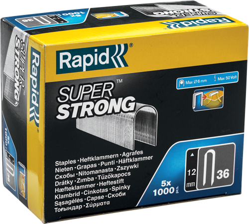 Rapid 36/12 mm Staples Super Strong | 5x1.000 Stuks - 5000511