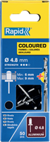 Rapid Blindklinknagels Zwart | Ø4,8 x 12 mm | Incl. Boor | 50 Stuks - 5001471