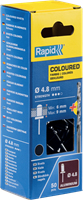 Rapid Blindklinknagels Zwart | Ø4,8 x 12 mm | Incl. Boor | 50 Stuks - 5001471-2