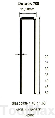Dutack 11.1mm nieten | 60mm | 10.000 stuks - 5056045