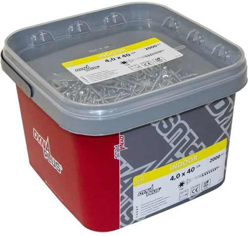 Dynaplus Unischroef/Spaanplaatschroef Verzinkt Platkop Deeldraad Torx TX25 5.0X100/55 | 350 stuks - 0289.11.42601
