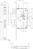 ASSA ABLOY EC201V2420 EC201V242017T25 Vervangingsslot | PC-uitsparing | ter vervanging van type EC201 | 25 x 291 mm - 7266556-2