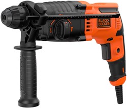 BLACK+DECKER BEHS01 650W 1.4J SDS+ Boorhamer | Zijhandgreep | Dieptestop | 6mm en 8mm betonboor | Boorkopadapter - BEHS01-QS