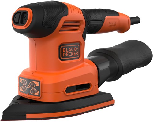 BLACK+DECKER BEW200 200W 4IN1 Multischuurmachine | Vlak-, detail-, en excentrische schuurzool | 1x Schuurvinger | 6x Schuurvellen - BEW200-QS-2