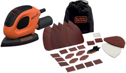 BLACK+DECKER BEW230BCA 55W Mouse schuurmachine | 10 accessoires | Softbag - BEW230BCA-QS