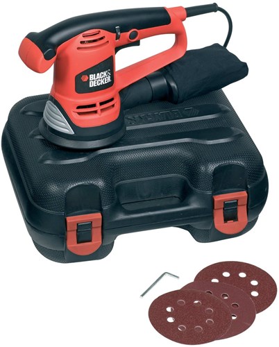 BLACK+DECKER KA191EK 480W Excentr. Schuurmachine | 3x Schuurvellen | Stofzak | In koffer - KA191EK-QS-2
