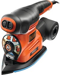 BLACK+DECKER KA280K 220W 4IN1 Multischuurmachine | Vlak-, detail-, en excentrische schuurzool | 4x profielpunten | 1x Schuurvinger | 14x Schuurvellen | In koffer - KA280K-QS