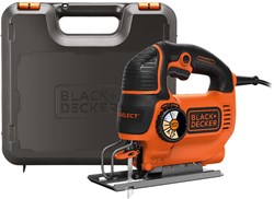 BLACK+DECKER KS801SEK 550W Pendeldecoupeerzaag | In koffer | 1x antisplinterplaatje | 1x Zaagblad - KS801SEK-QS