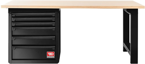 Facom RWS2 Werkbank | Houten Blad | Zwart - RWS2-2MW6DBS