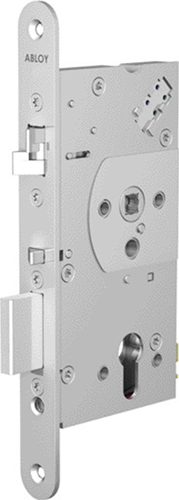 ABLOY el560 veiligheidspaniekdeurslot | enkelzijdig krukgestuurd | zelfvergrendelend | skg** | dm80mm | pc72mm | voorplaat rvs 24x235mm afgerond | 12/24v dc | dr 1+2+3+4 - 10013887 afbeelding