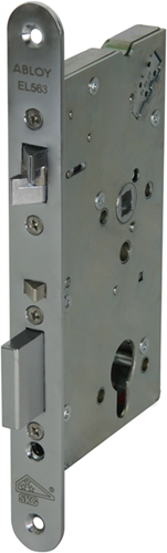 ABLOY EL562 Veiligheidspaniekdeurslot | enkelzijdig krukgestuurd | zelfvergrendelend | SKG** | DM80mm | RC74mm | voorplaat RVS 24x235mm afgerond | 12/24V DC | DR 1+2+3+4 - 10013907