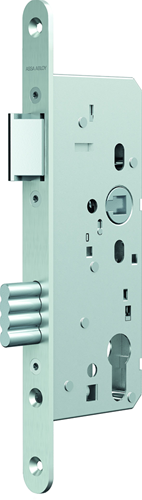 ASSA ABLOY N1000 Deurslot | DM55mm | PC72mm | krukgat 8mm | voorplaat RVS 24x235mm rechthoekig | zamac vernikkelde dagschoot | DR 1+3/2+4 - A000127485
