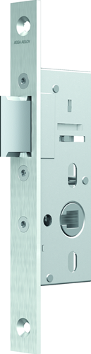 ASSA ABLOY N1502 Loopslot | DM40mm | krukgat 8mm | voorplaat RVS 20x185mm rechthoekig | zamac vernikkelde dagschoot | DR 1+3/2+4 - 10049544